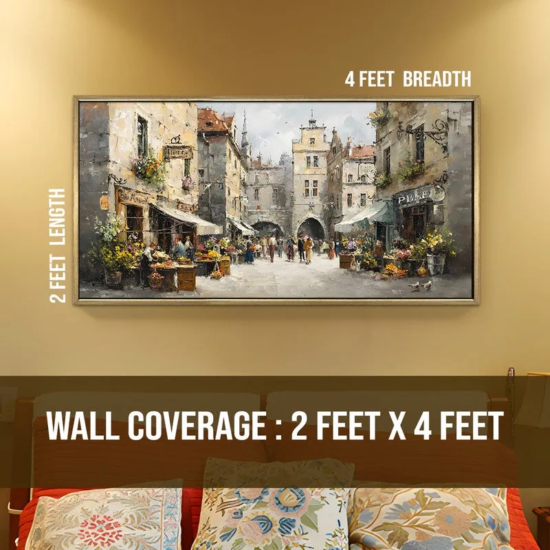 Townscape Canvas Wall Painting With Frame media 9