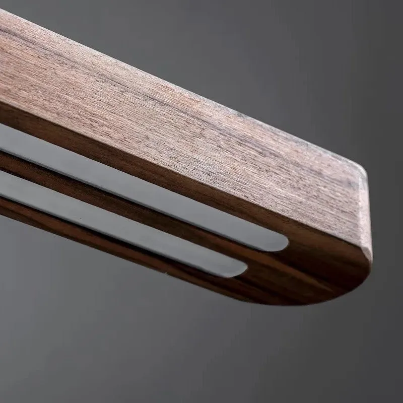 Linear Teak Wood led Pendant Lamp media 6