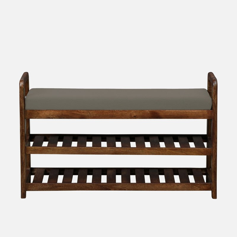 Sole Nest Mango Wood Shoe Rack - Grey media 4