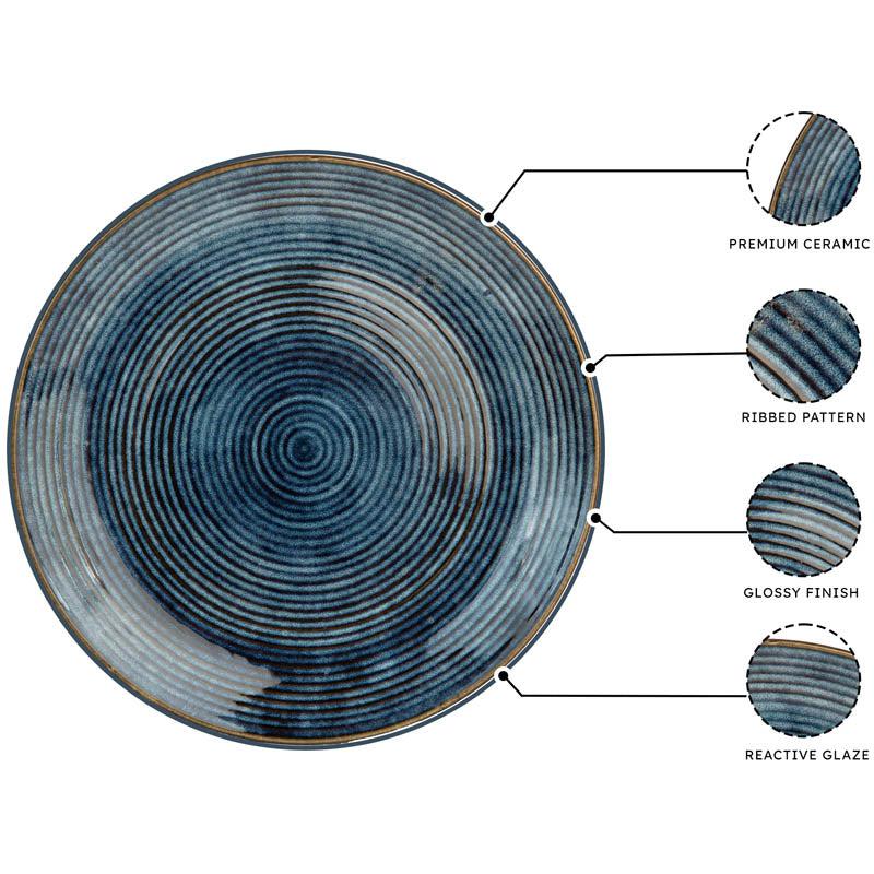 Meghneel Handmade Dinner Plate (Blue) - Set of Six media 7