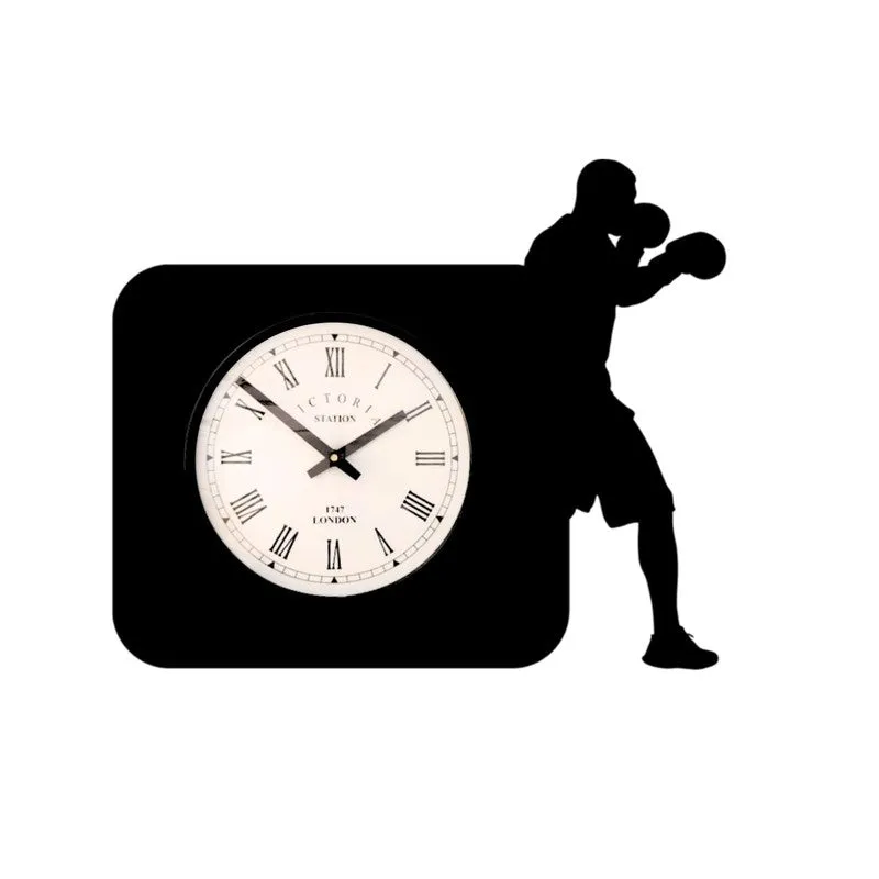 Boxer Steel Analog Wall Clock - Black media 4