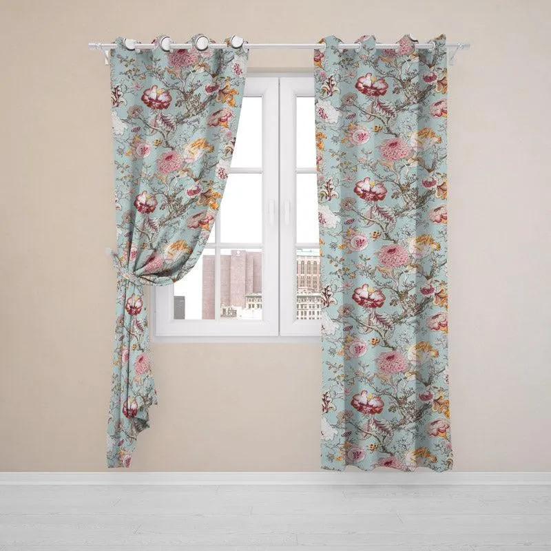 Mivaana Floral Curtain - Green media 3