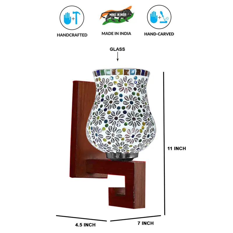 Regal Mosaic Wooden Wall Lamp media 6