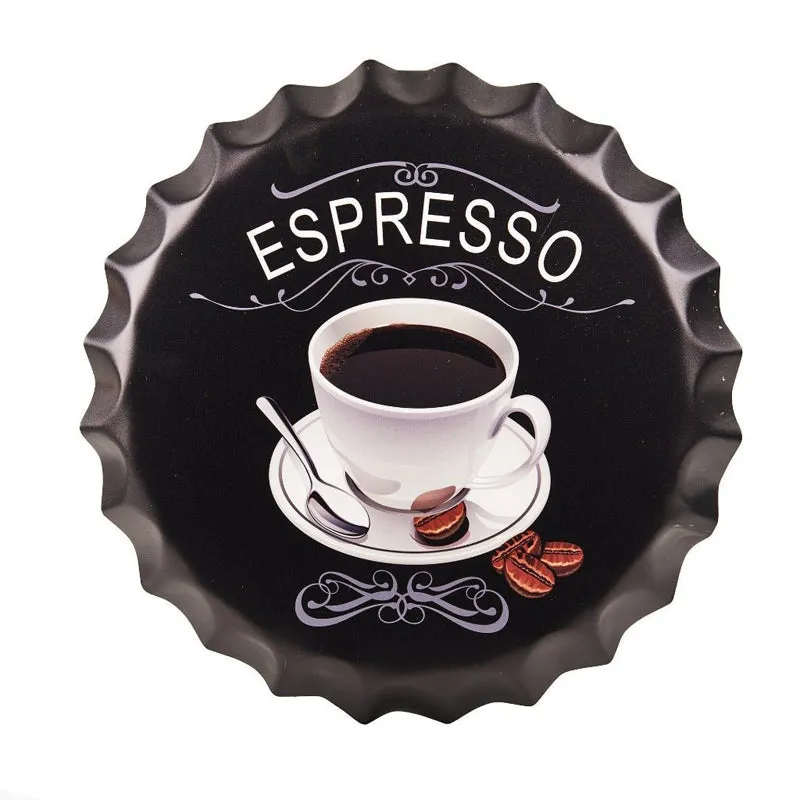 Espresso Bottle Cap Metal Wall Accent media 3