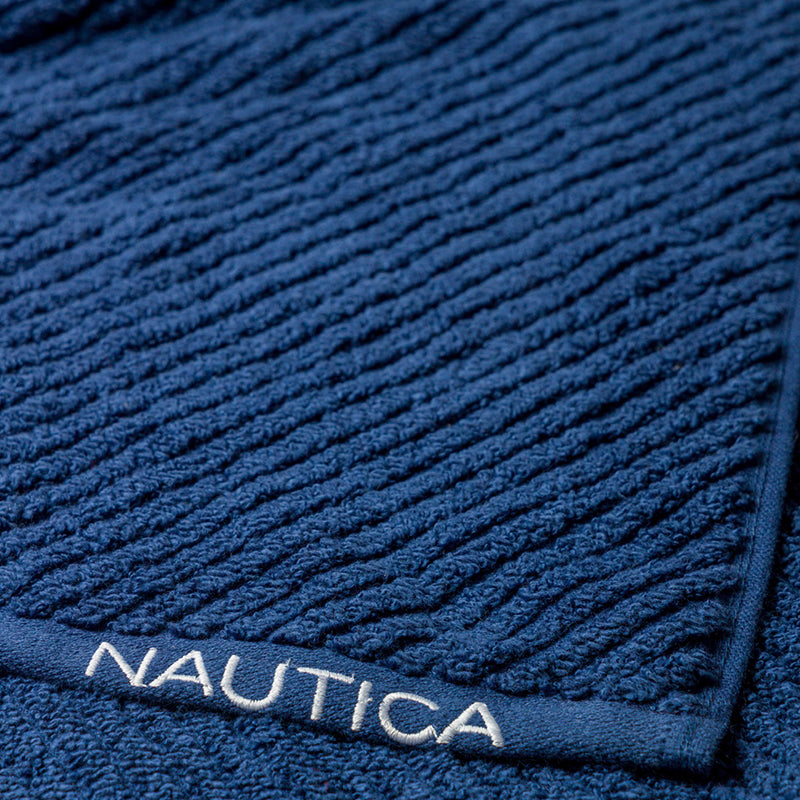 Nautica Riviera Soft Cotton Hand & Face Towel (Navy Blue & Light Tan) - Set Of Four media 6