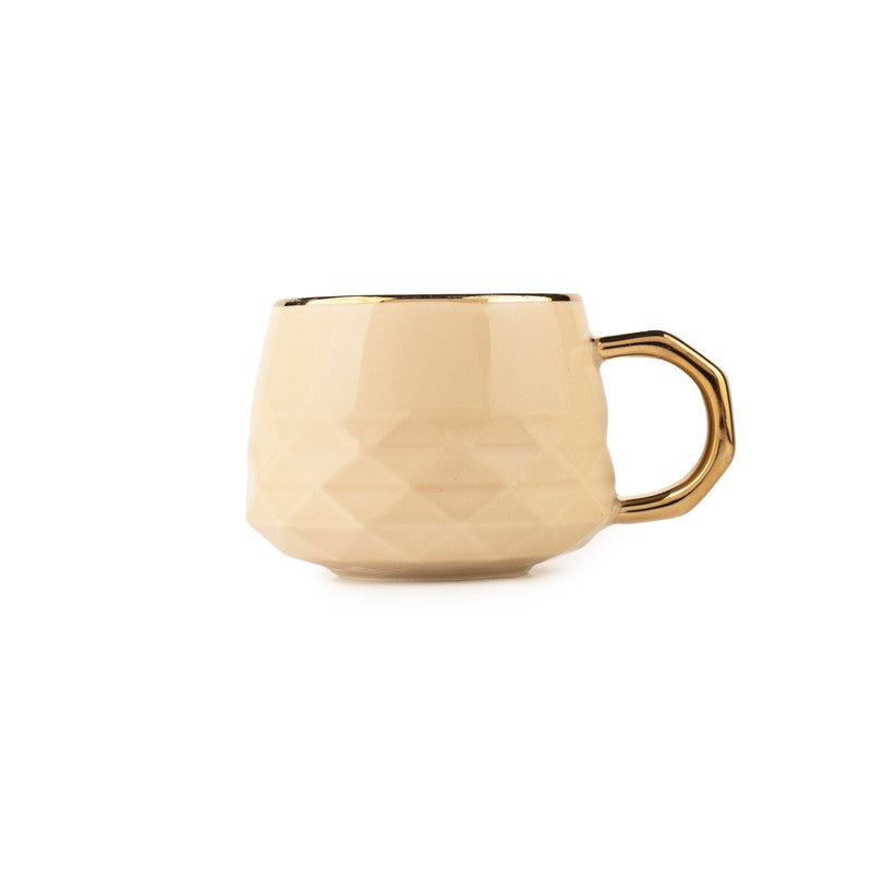 LuxeSip Porcelain Tea Cup (200 mL Each,Brown) - Set Of Six media 6