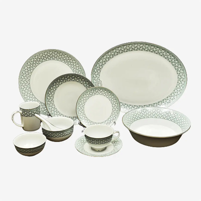 Valera 24k Gold Brushed Porcelain Dinner Set - 33 Piece Set media 11
