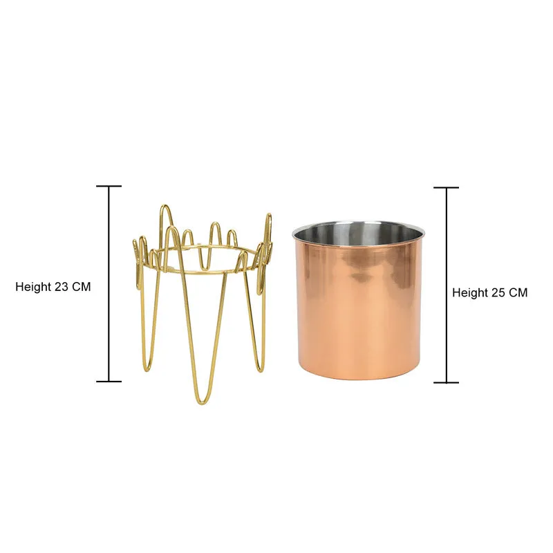Retsa Stainless Steel Planter - Copper & Gold media 5