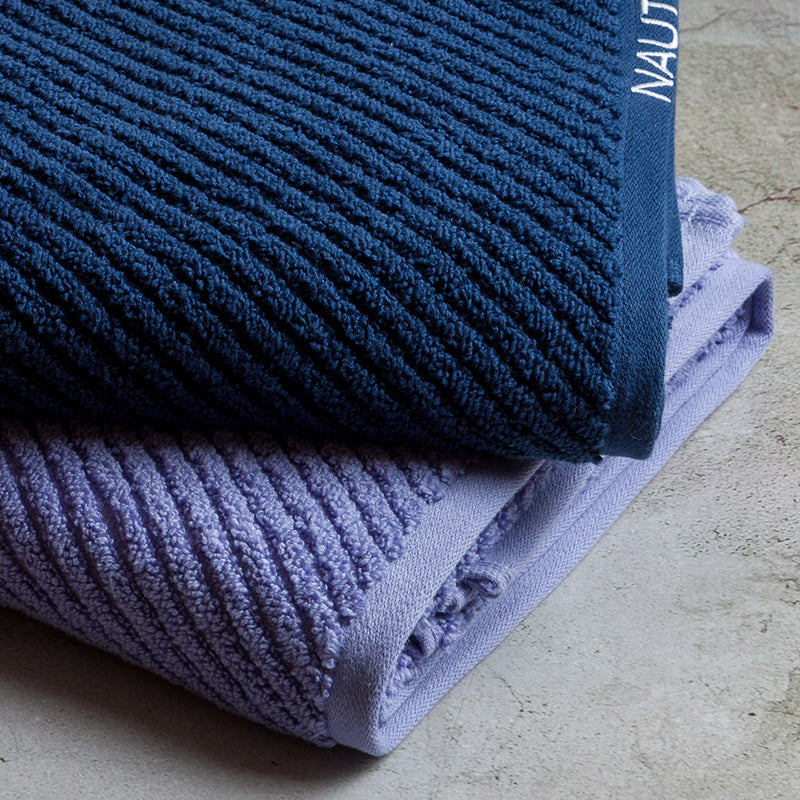 Nautica Riviera Soft Cotton Bath Towel (Navy Blue & Light Blue) - Set Of Two media 5