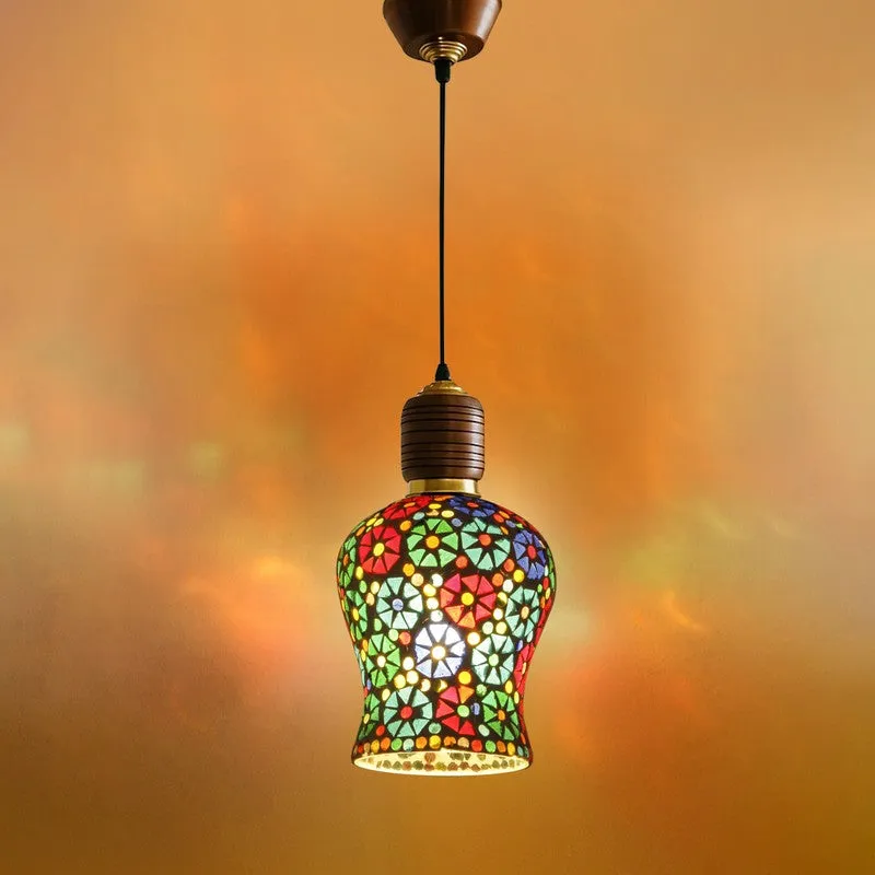 Mosaic Blues Pendant Wooden Ceiling Lamp media 7