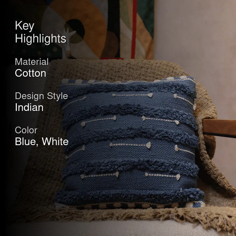 Softscape Tufted Cushion Cover - Blue & White media 2