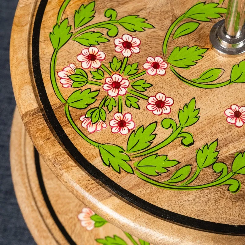 Blossom Charm Floral Wooden Two-Tier Cake Stand media 9