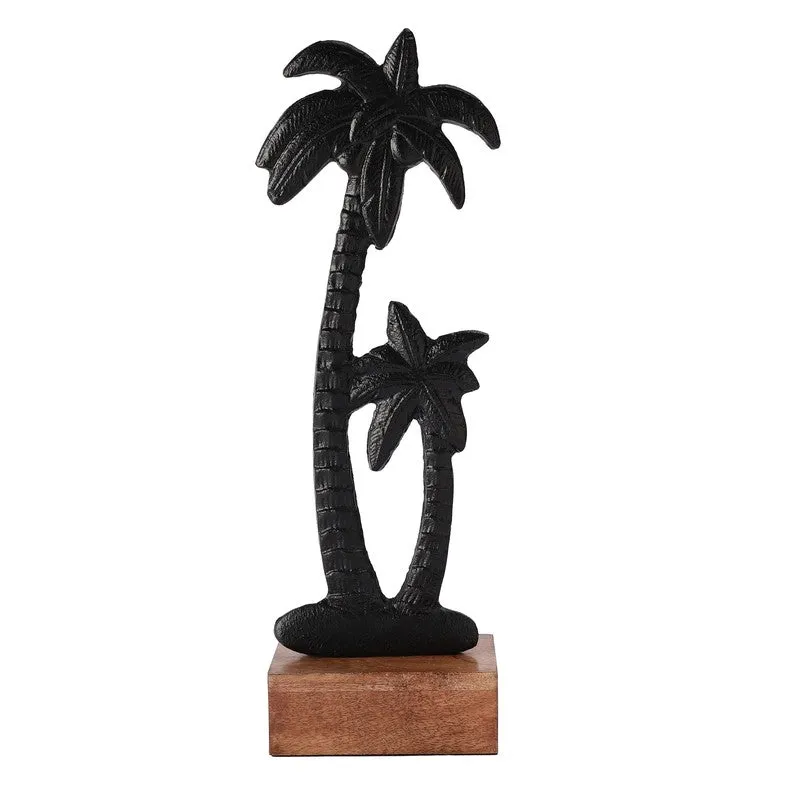Shadow Palm Tree Aluminium Showpiece - Black media 3