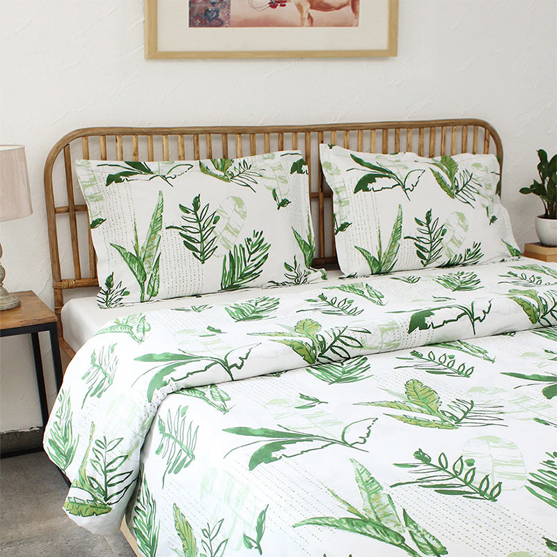 Autumn Florals Cotton Duvet Cover - Green media 4