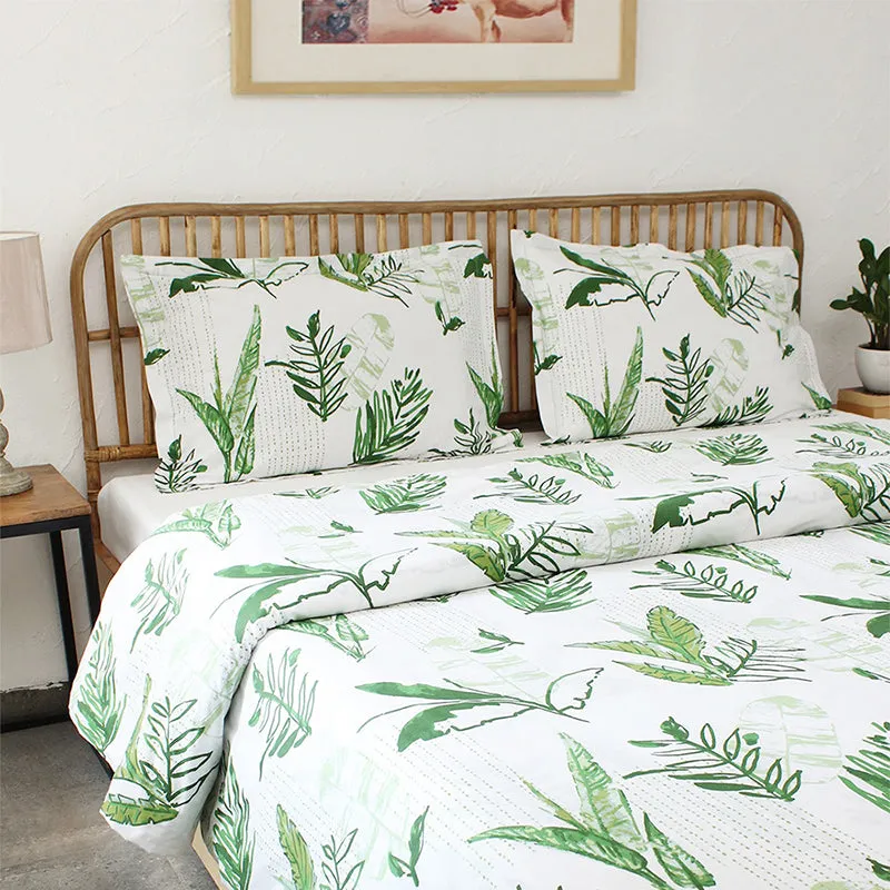 Autumn Florals Cotton Duvet Cover - Green media 4