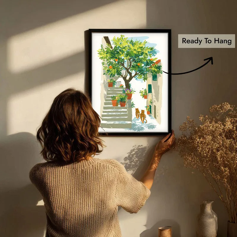 Garden Path Canvas Wall Painting - Black Frame media 7