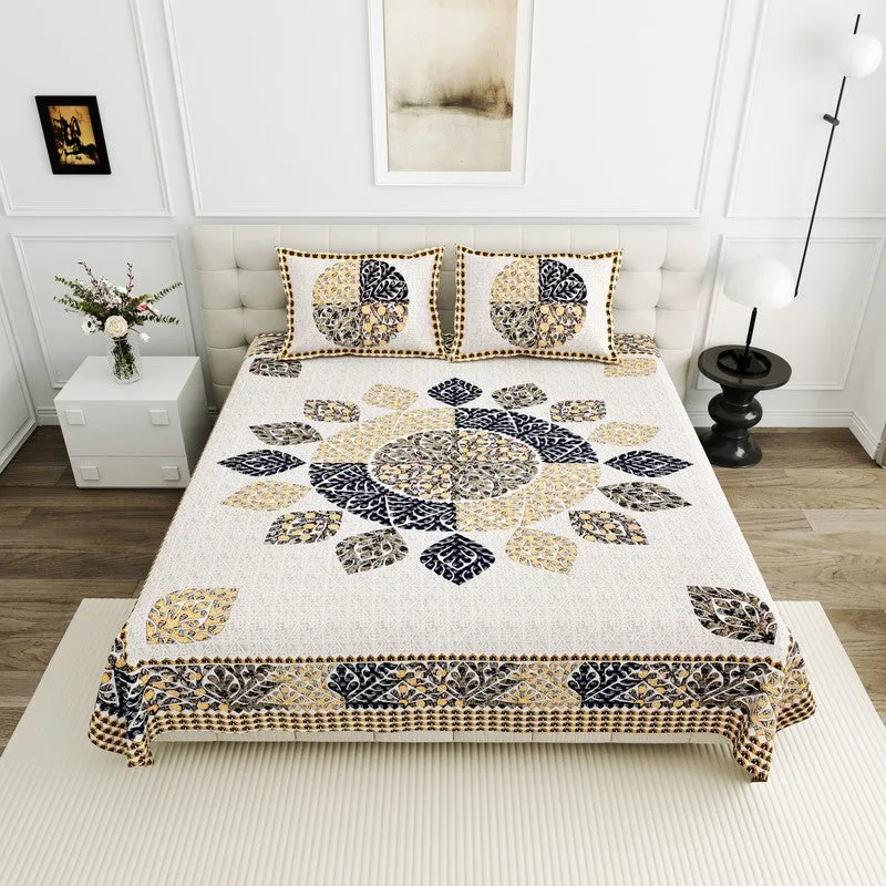 Gulnaar Spread Cotton Bedsheet (Blue) - 160 TC media 1