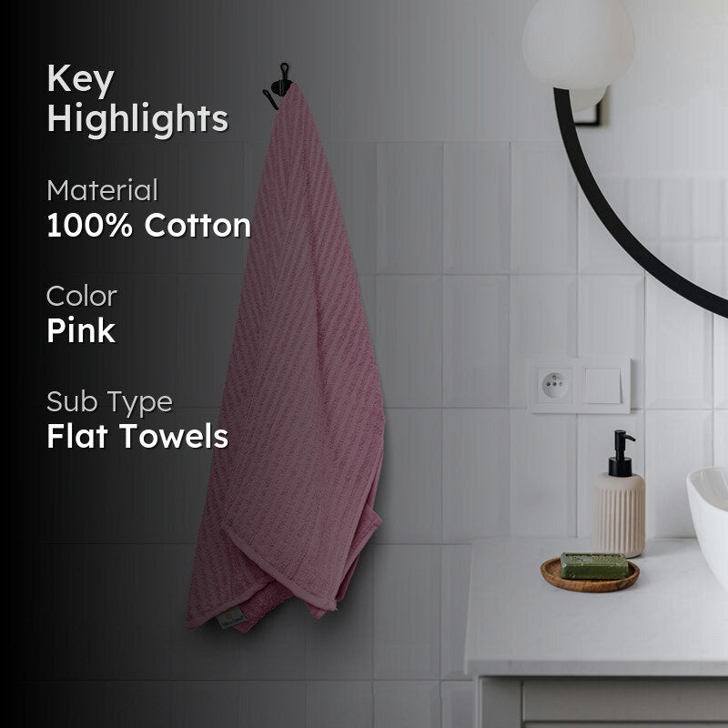 Micro Cotton LuxeDry Striped Bath Towel - Pink image 2