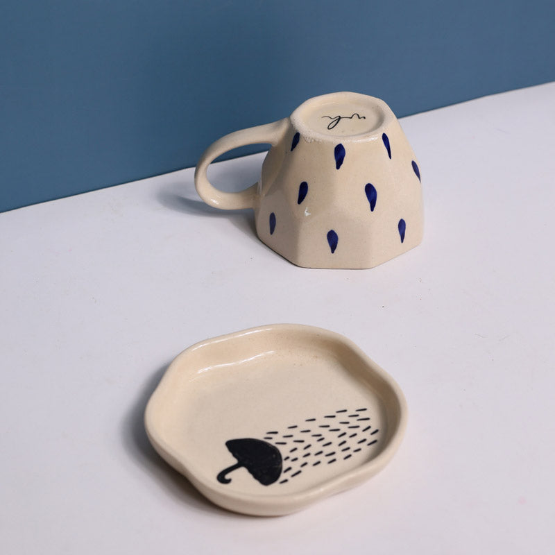 On A Rainy Day Cup & Saucer (200 ML) - Two Piece Set