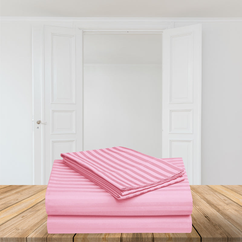 Le Coton Solid Cotton Bedsheet (Baby Pink) - 250 TC media 6