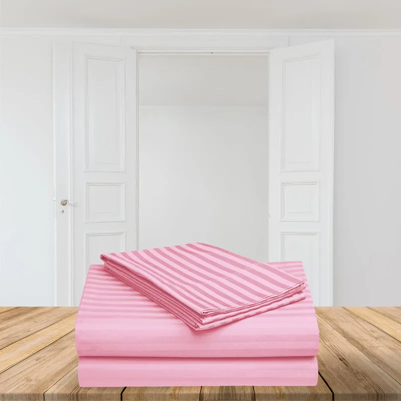 Le Coton Solid Cotton Bedsheet (Baby Pink) - 250 TC media 6