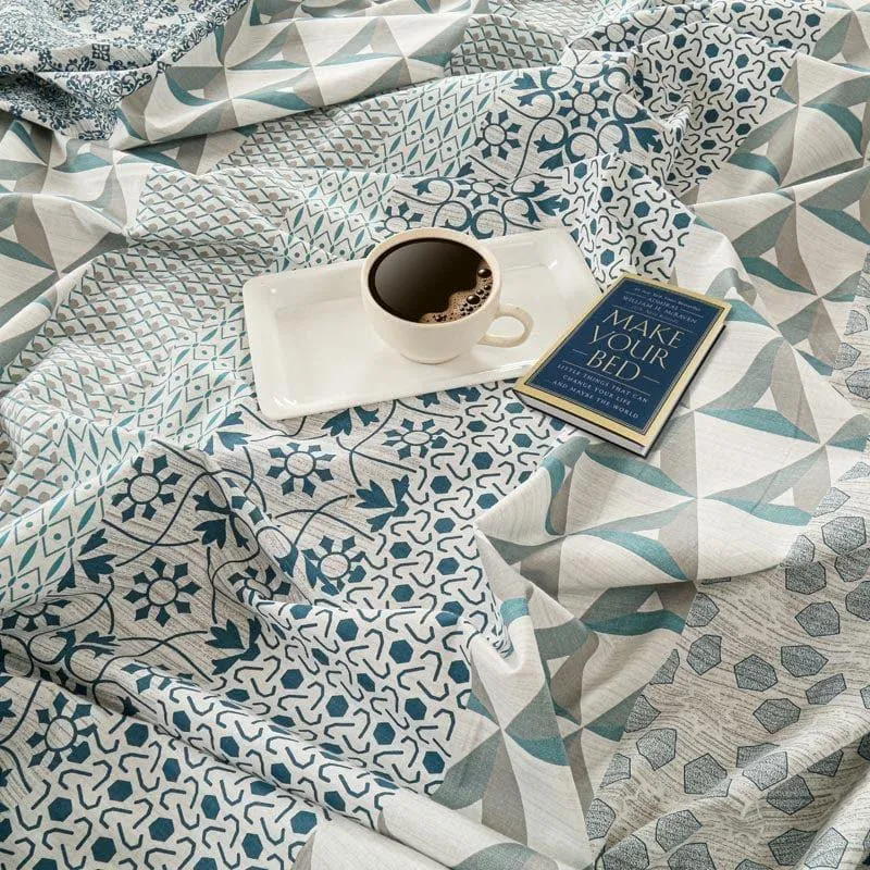 Swayam Zira Cotton Bedsheet (Blue) - 200 TC media 3