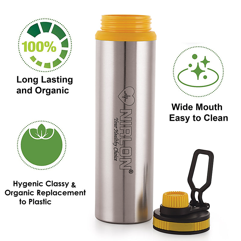 Solene Stainless Steel Water Bottle (Yellow) - 900 mL media 5