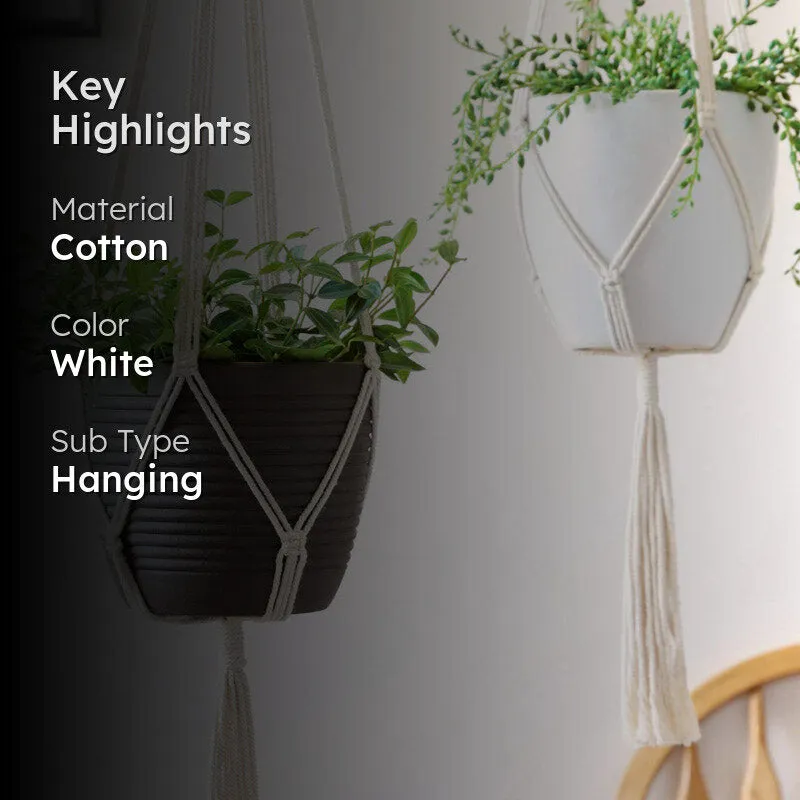 Navra Macrame Planter - Set Of Two media 2