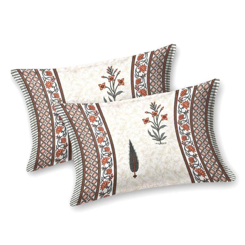Manjira Printed Cotton Bedsheet (Rust) - 240 TC media 4