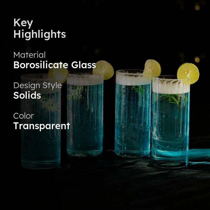 Aqua Glow Highball Glasses(430 mL) - Set Of Four media 2