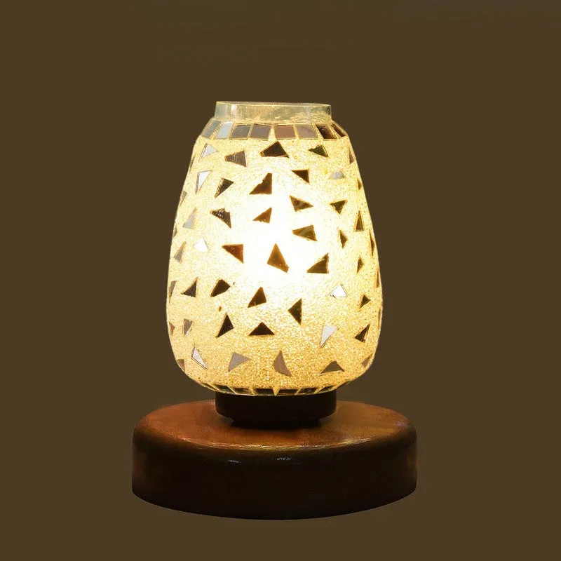 Aurabeam Mosaic Glass Table Lamp With Wooden Base media 6