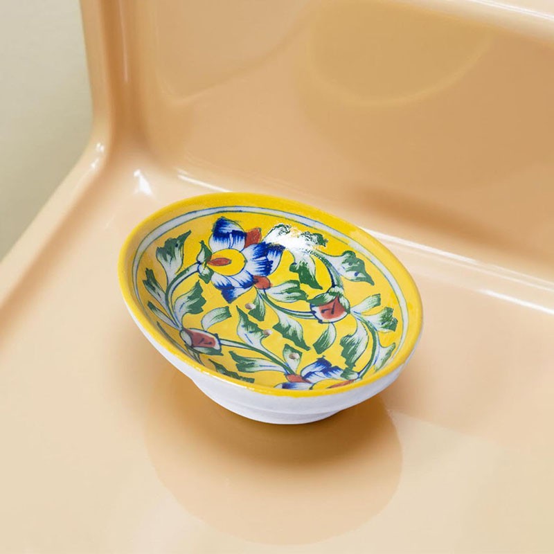 Aura Ceramic Soap Dish - Yellow,Blue media 3