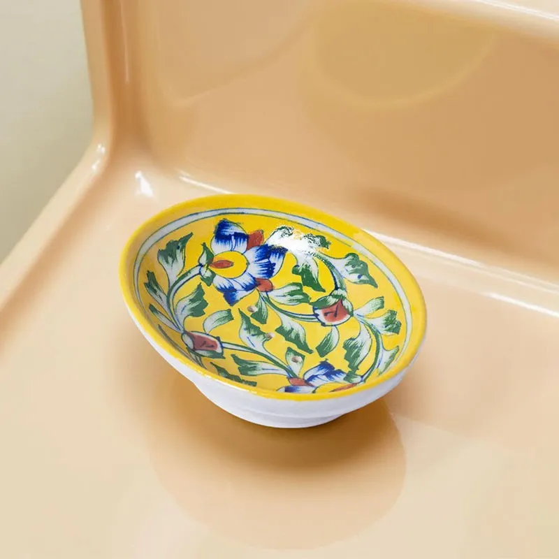 Aura Ceramic Soap Dish - Yellow,Blue media 3