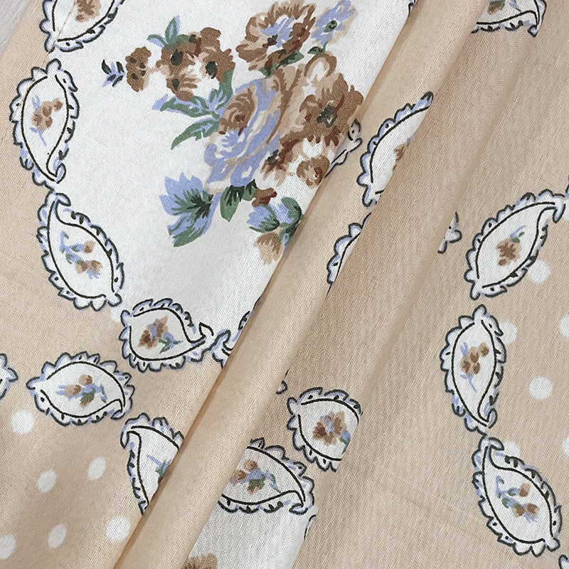 Swayam Rose Grove Cotton Bedsheet (Beige) - 144 TC media 7