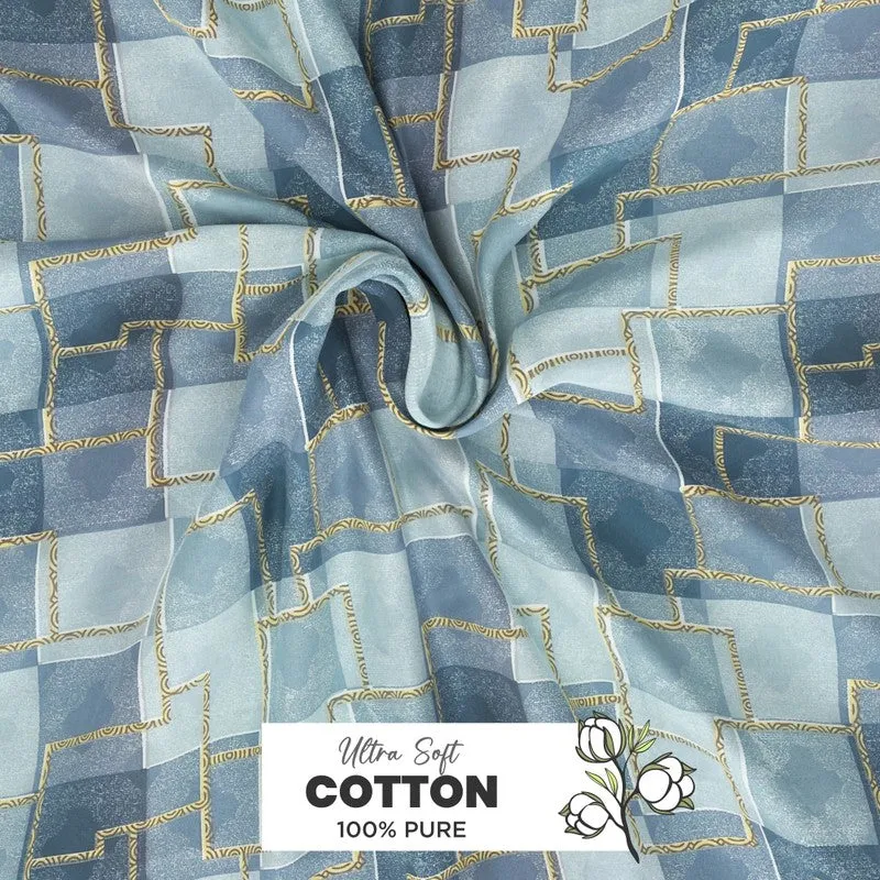 Irvyn Cotton Bedsheet (Blue) - 144 TC media 5
