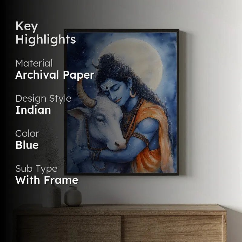 Kailasa Vihari Spiritual Archival Paper Wall Painting With Frame - Black media 2