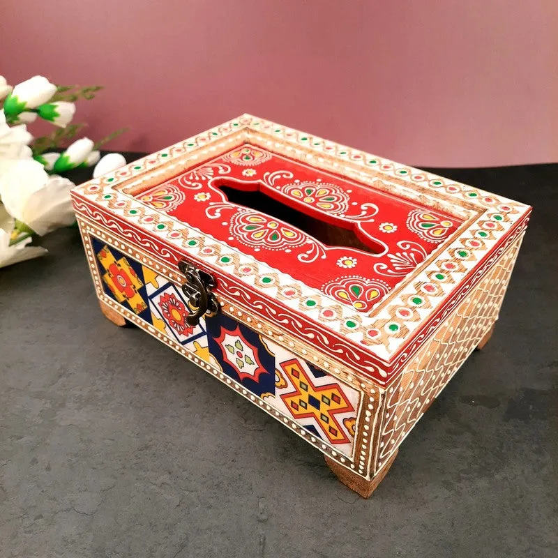 Mehfil Craft Wooden Tissue Holder media 3