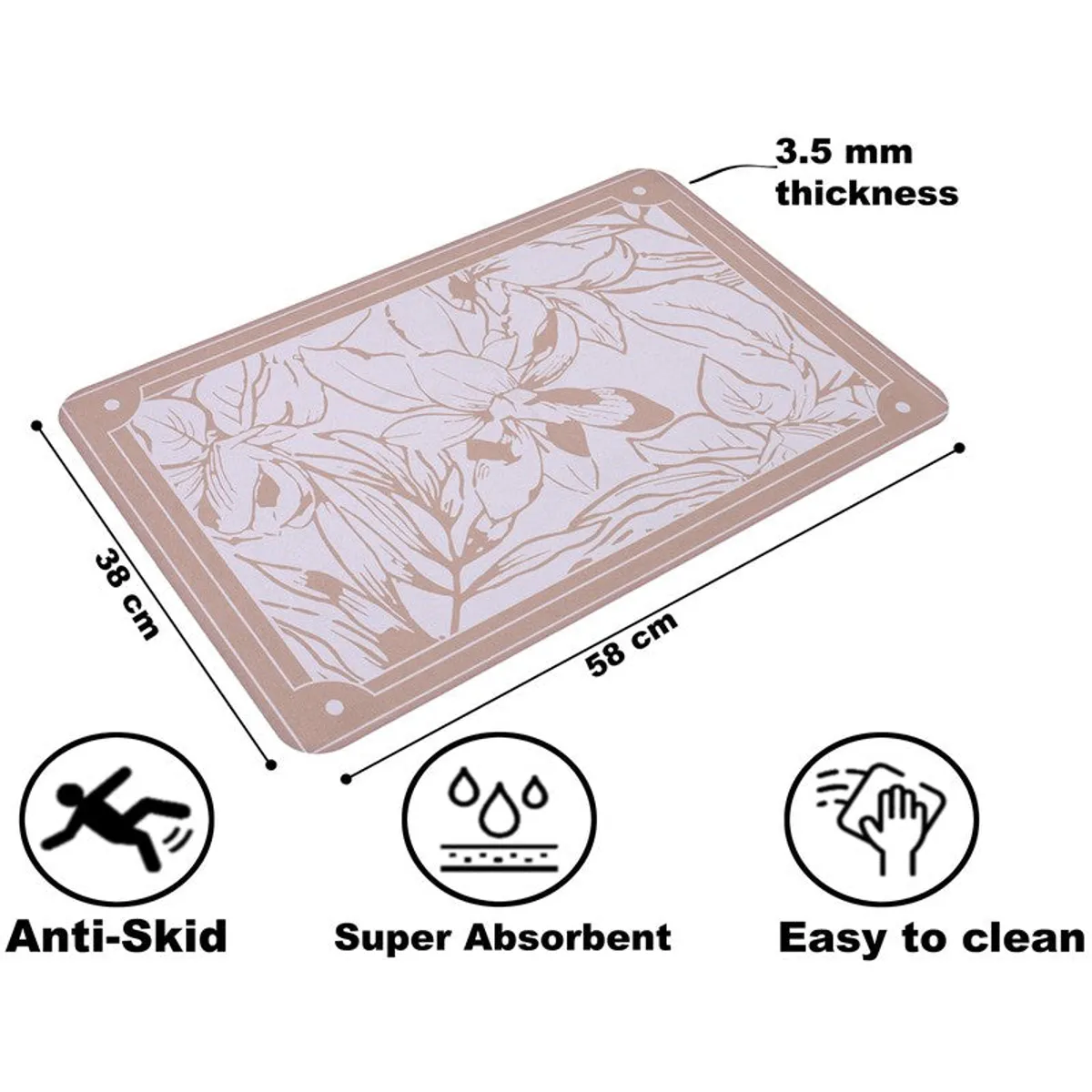 Close-up of the bath mat surface and black underside.