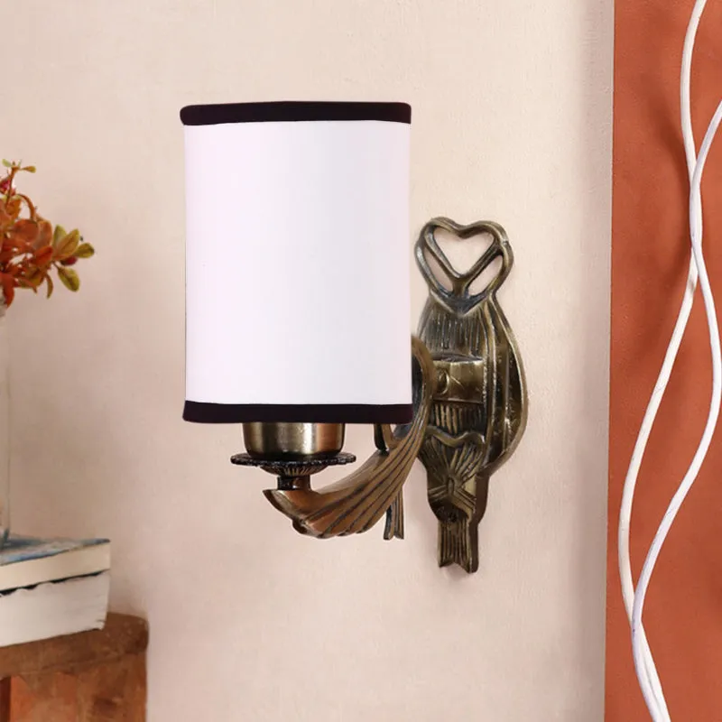 Love Gleam Atva Fabric & Metal Wall Lamp - White media 3