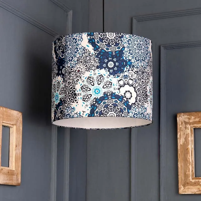 Vivid Blue Fabric Ceiling Lamp- Large media 3