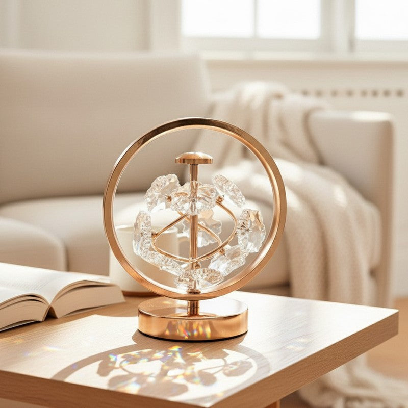 AarviDecor Hudson Classic Crystal Table Lamp - Gold media 4