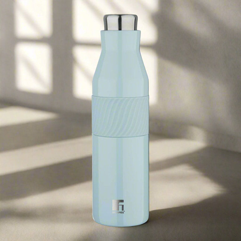 Bergner Walking Grip And Go Thermosteel Hot And Cold Bottle (Blue) - 600 mL