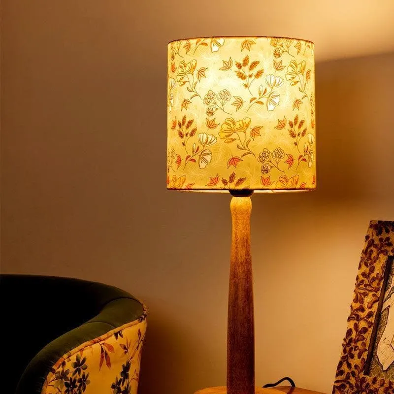 Gardenia Aura Classy Wooden Stand Fabric Table Lamp - Multicolor media 1