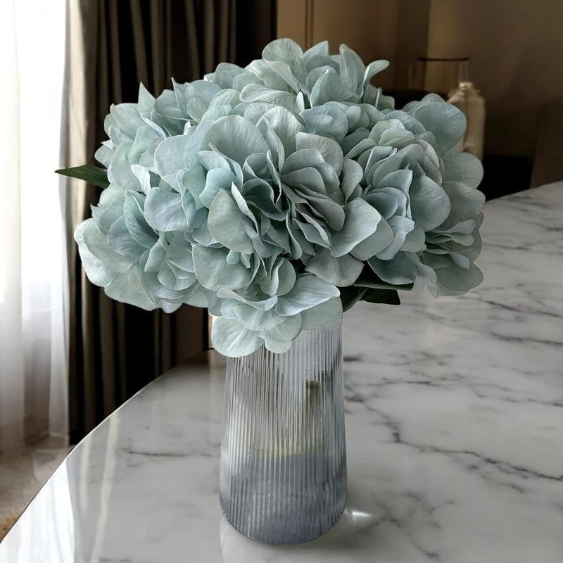 Hydrangia Silk Artificial Flower Stick - Blue media 4