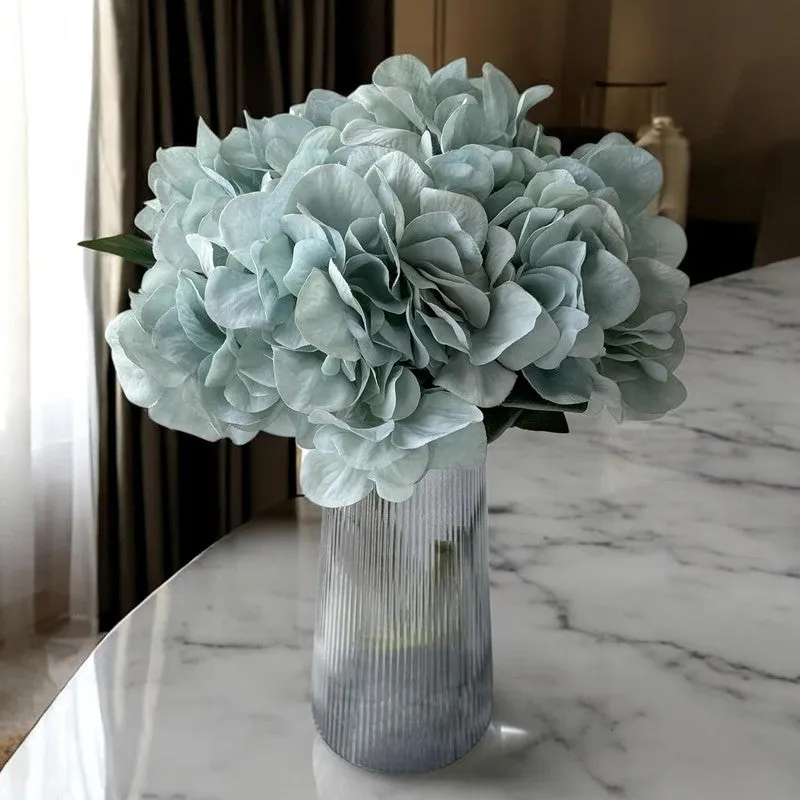 Hydrangia Silk Artificial Flower Stick - Blue media 4