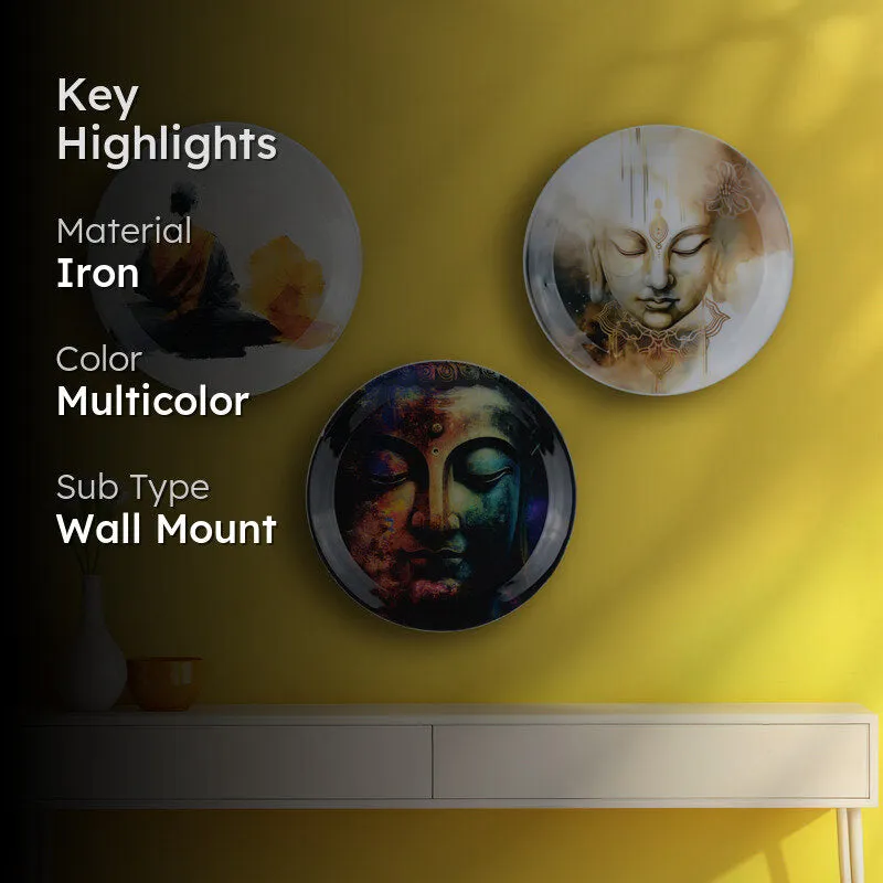 Buddha Nama Wall Plate - Set Of Three media 2