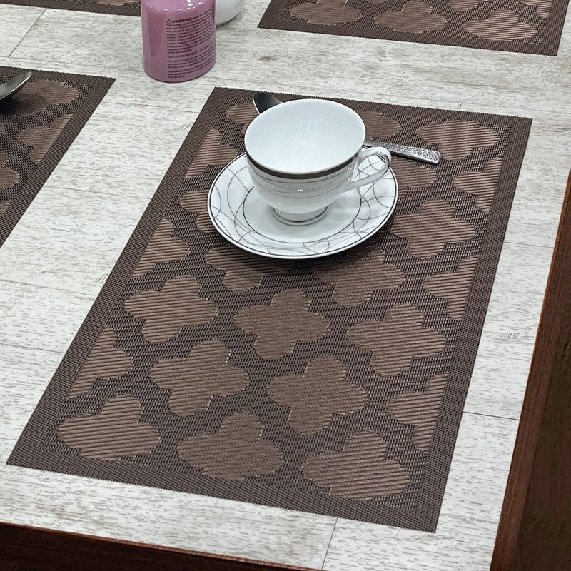 Sylva Table Mats (Brown) - Set Of Six - 18x12 inch