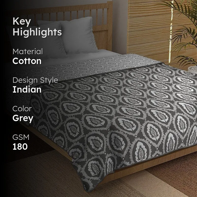 Jinita Reversible Cotton Dohar (Grey)  - 180 GSM media 2