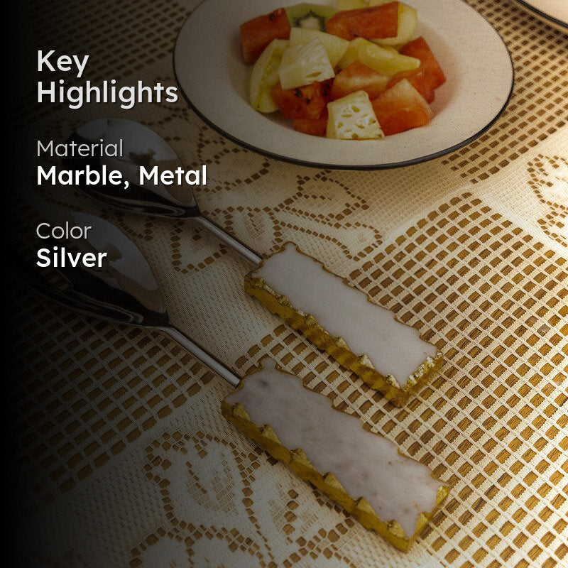 Myle Salad Spoon & Fork (Silver) - Two Piece Set image 2