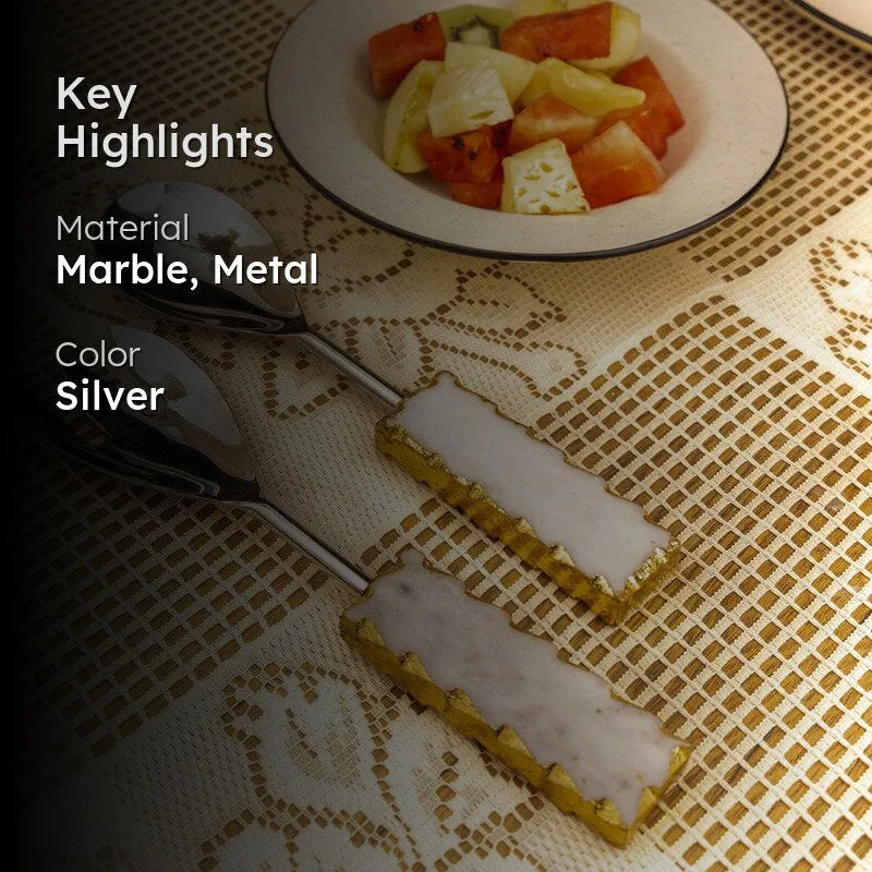 Myle Salad Spoon & Fork (Silver) - Two Piece Set media 2